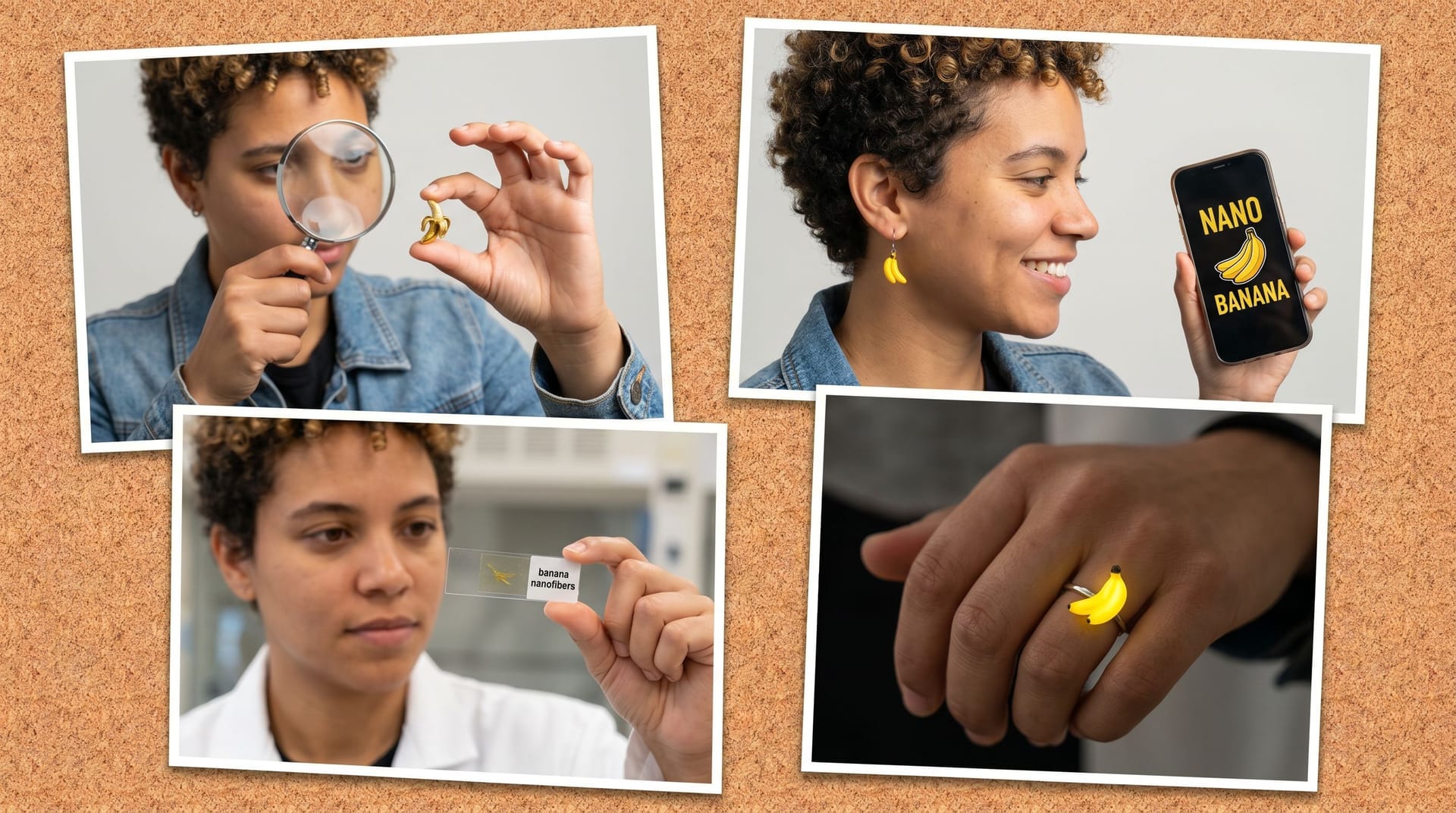 Nano Banana Prompt: A high-quality photo collage featuring the same person with ...