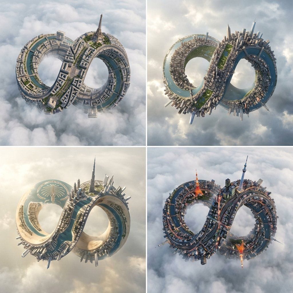 Nano Banana Prompt - Gdgtify - Infinity Cities