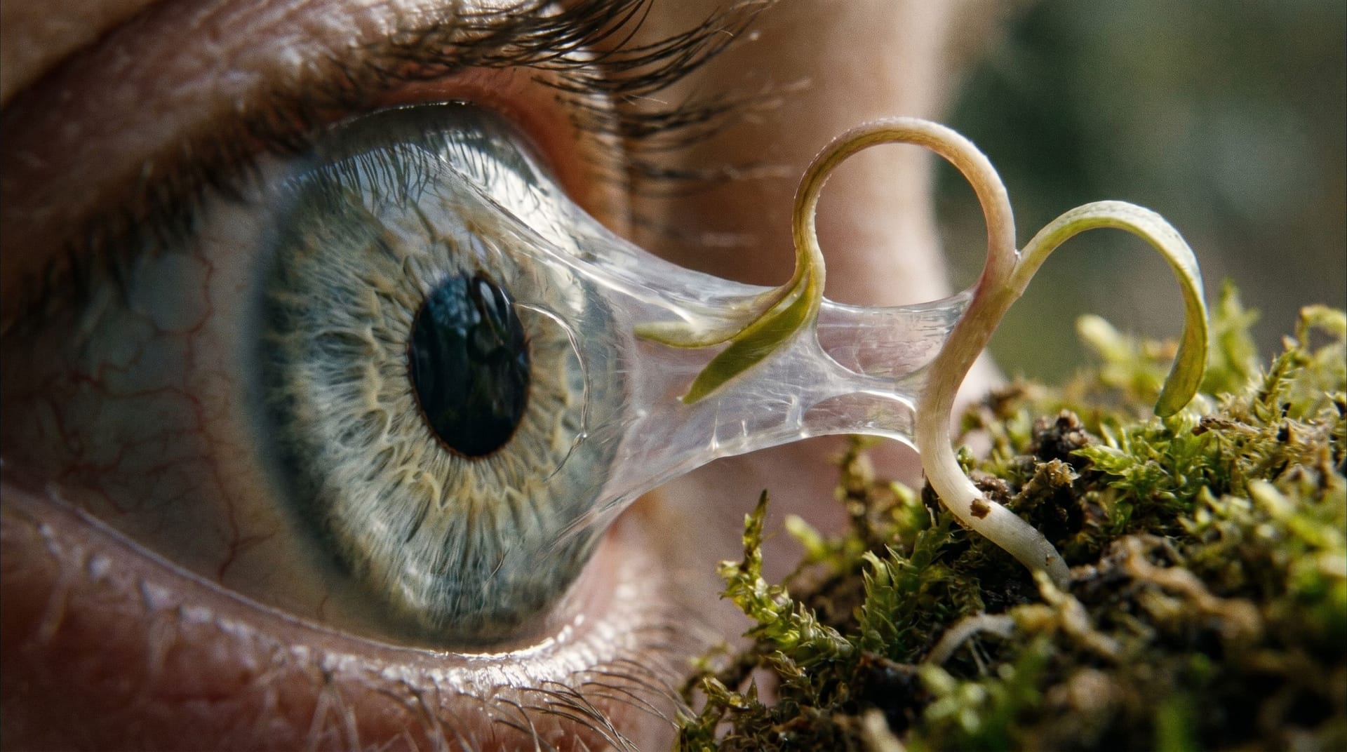 Nano Banana Prompt: 🌱 A photographic eye, seen not from the front, but from the ...